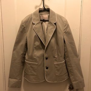 Banana Republic Khaki Blazer with White Trim